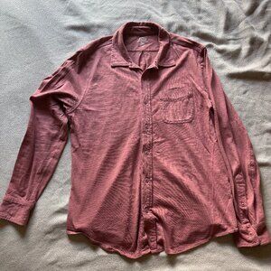 J.Crew Men's Long Sleeve Pocket Garment Dyed Shirt [Coral]